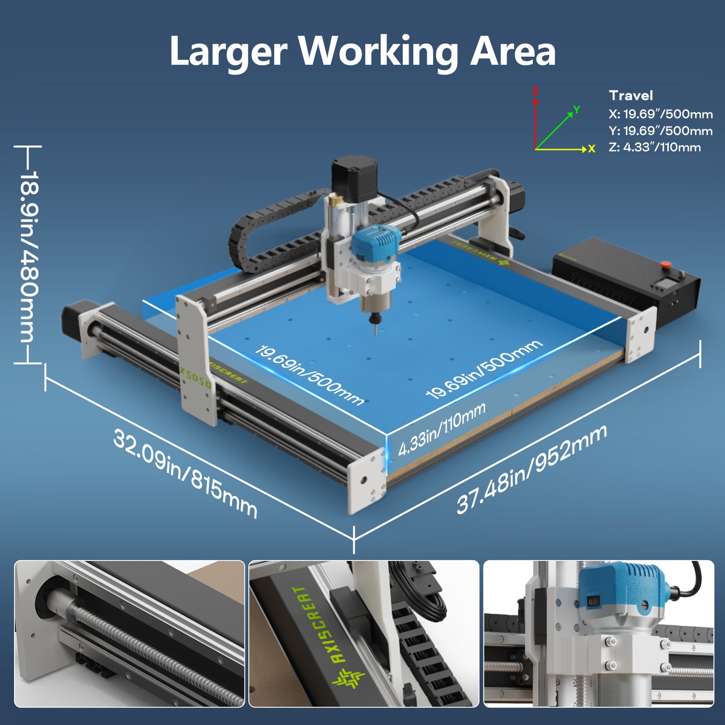 Axiscreat X5050 CNC Router Machine for Wood Acrylic Aluminum Engraving