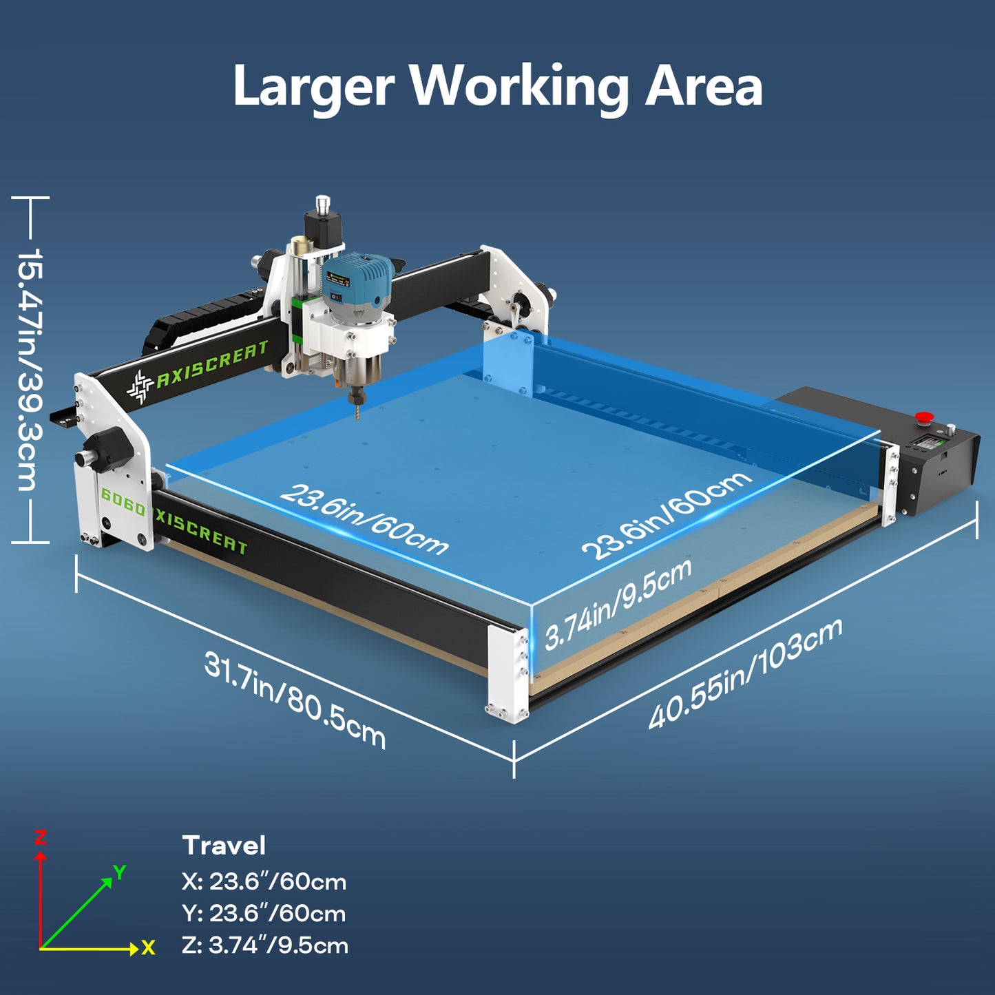 Axiscreat A6060 Cnc Router Machine for Wood Acrylic Aluminum