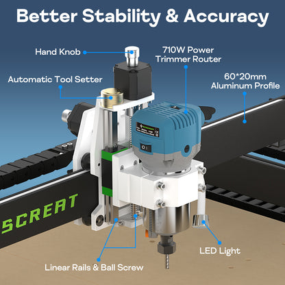Axiscreat A6060 Cnc Router Machine for Wood Acrylic Aluminum